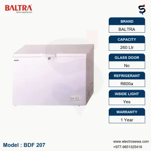 BALTRA CHEST FREEZER - HARDTOP - 260 LTR (BDF 207)