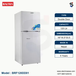 BALTRA – 120 Ltr – Double Door Refrigerator (BRF120DD01)