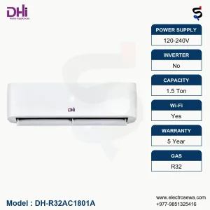 DHI AC 1.5 Ton Wall Mount Non Inverter Air Conditioner,DH-R32AC1801A