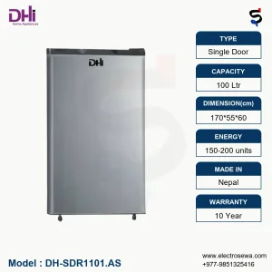 DHI Refrigerator ,100 Ltr Single Door Refrigerator,DH-SDR1101.AS