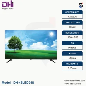DHI TV - 43 INCH - SMART LED BEZELESS(DH-43LED04S)