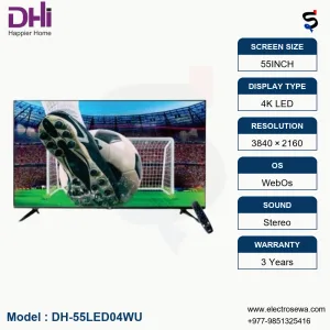 DHI TV – 55 INCH – 4K LED BEZELESS(DH-55LED04WU)