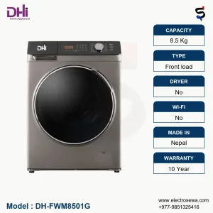 DHI Washing Machine 8.5 KG Front Loading, DH-FWM8501G