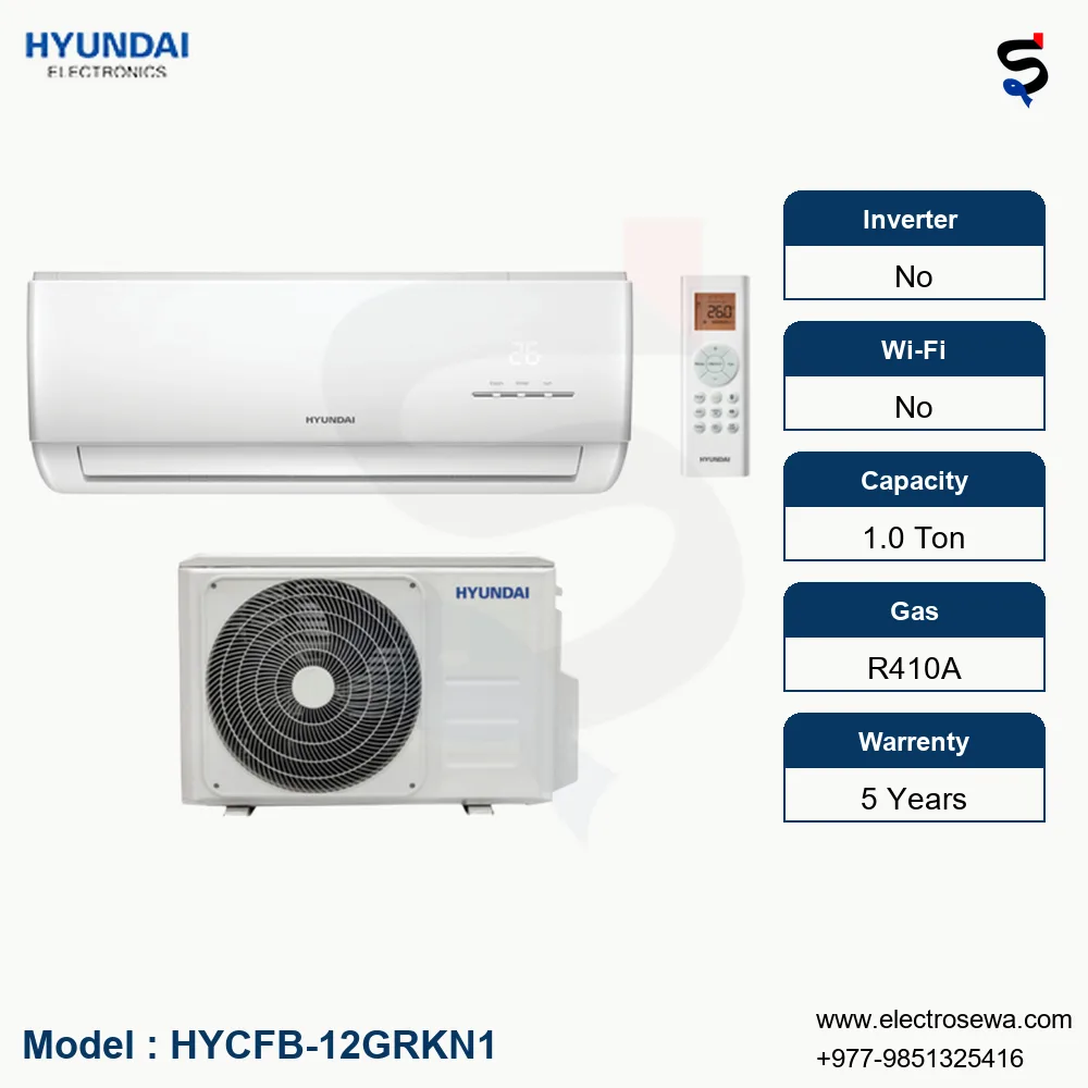 Hyundai Air Conditioner 1 Ton Non Inverter Compact Efficient
