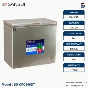 SANSUI CHEST FREEZER – HARD TOP DUAL TEMPERATURE – 300 LTR (SS-CFC300DT)