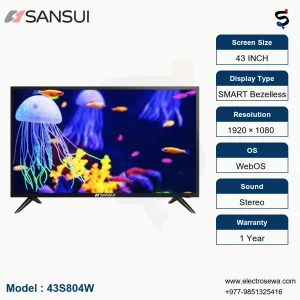 SANSUI LED TV - 43 INCH - SMART Bezelless (43S804W)