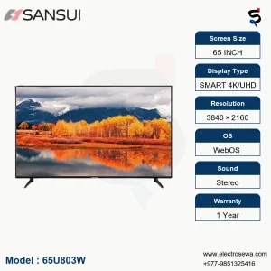 SANSUI LED TV - 65 INCH - SMART 4K/UHD (65U803W)