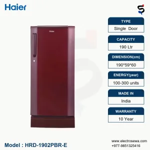 Haier Refrigerator,190 Ltr Single Door,HRD-1902PBR-E