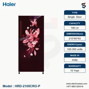 Haier Refrigerator,190 Ltr Single Door refrigerator,HRD-2105CRO-P