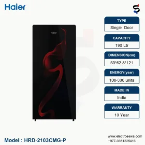 Haier Refrigerator, 190 Ltr Single Door,HRD-2103CMG-P