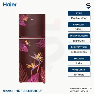 haier refrigerator,345ltr refrigerator,double door refrigerator