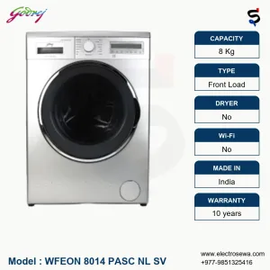 GODREJ 8Kg - FRONT LOADING WASHING MACHINE (WFEON 8014 PASC NL SV)
