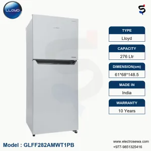 Lloyd Refrigerator – 276 Ltr Frost Free Double Door (GLFF282AMWT1PB)