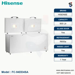HISENSE Double Door Chest Freezer 900L, HISENSE Double Door Chest Freezer 900Ltr Hard Top(FC-94DD4SA)