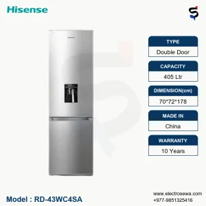 HISENSE Refrigerator, HISENSE Refrigerator-405 Ltr Bottom Mount Nofrost Double Door(RD-43WC4SA)