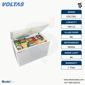 VOLTAS 490 Ltr Chest Freezer Glass Sliding Door