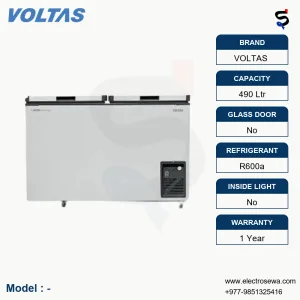 VOLTAS Double Door Chest Freezer 490 Ltr Hard Top