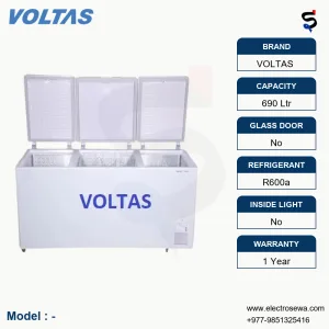 VOLTAS Triple Door Chest Freezer 690 Ltr Hard Top