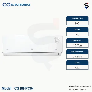 CG AC – 1.5 Ton Wall Mounted – Non Inverter Split Type (CG18HPC04)