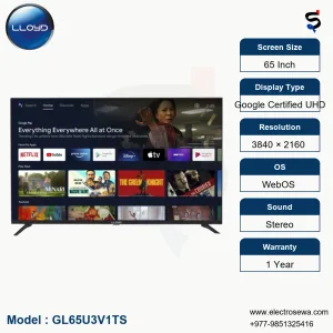 LLOYD TV – 65 Inch- Google Certified UHD (GL65U3V1TS)