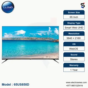 LLOYD TV – 65 Inch- Smart Web OS UHD (65US850D)