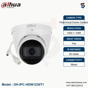 DAHUA – 2MP Entry IR Fixed-focal Dome Network Camera (DH-IPC-HDW1230T1)