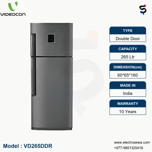 Videocon Refrigerator – 265 Ltr Double Door (VD265DDR)
