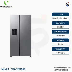 Videocon Refrigerator – 550 Ltr Side By Side (VD-SBS550)
