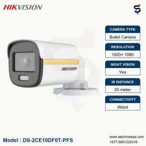 HIKVISION-2MP ColorVU + Audio Bullet Camera (DS-2CE10DF0T-PFS)