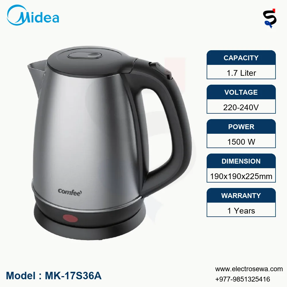 MIDEA- ELECTRIC JUG KETTLE – 1.7L (MK-17S36A)